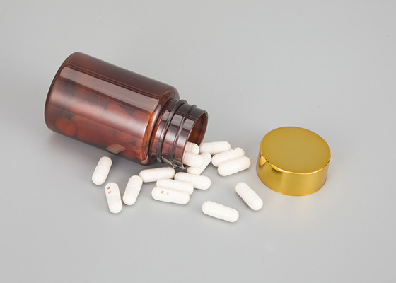الطب البني العنبر زجاجة كبسولة الأدوية الصيدلانية مع غطاء دليل الطفل