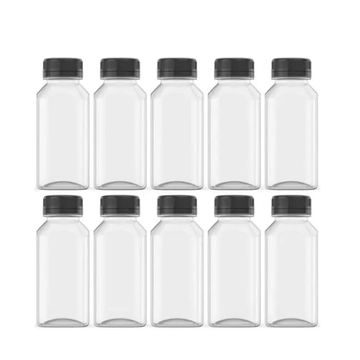 مبيعات ساخنة 500ml 1L بطاقة PET بلاستيكية مربع زجاجة مشروبات زجاجة عصير شفافة