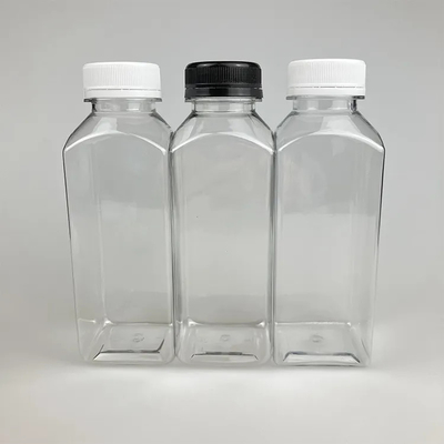 250 مل 350 مل 500 مل زجاجة عصير خالية من BPA شكل مربع فارغ زجاجة مشروبات بلاستيكية PET لتعبئة العصير