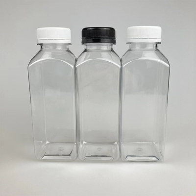 250 مل 350 مل 500 مل زجاجة عصير خالية من BPA شكل مربع فارغ زجاجة مشروبات بلاستيكية PET لتعبئة العصير