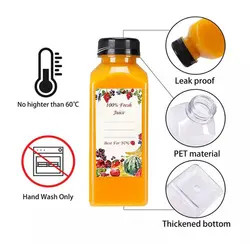 عالية الجودة 8oz 10oz 12oz 16oz زجاجات عصير بلاستيكية عصير دعم الأعمال المورد 120ml زجاجات بلاستيكية مع الملصقات