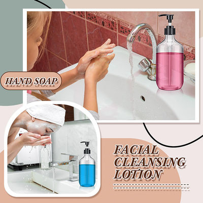 120 مل 250 مل 300 مل 500 مل زجاجات مستحضرات الغسيل البلاستيكية مع إغلاق فوق مقفل ومتانة PMMA أنواع البلاستيك لمنتجات العناية بالبشرة