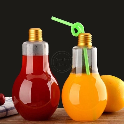 زجاجات الشاي الحليب البلاستيكية الواضحة ذات الحجم المتوسط مع مقبض 0.5 كجم سعة مربع شكل مستدير