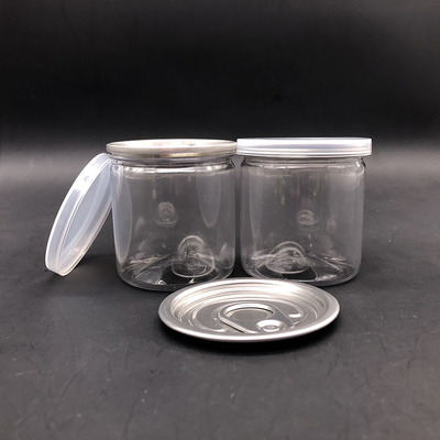 الصف الغذائي العلب البوب بي تي بلاستيكية واضحة الزجاجات مع قطر 80mm 300# الألومنيوم سهلة فتح نهاية