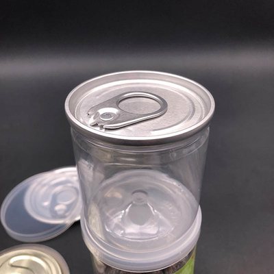 الصف الغذائي العلب البوب بي تي بلاستيكية واضحة الزجاجات مع قطر 80mm 300# الألومنيوم سهلة فتح نهاية