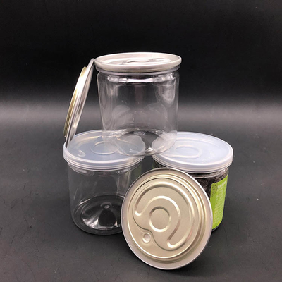 الصف الغذائي العلب البوب بي تي بلاستيكية واضحة الزجاجات مع قطر 80mm 300# الألومنيوم سهلة فتح نهاية