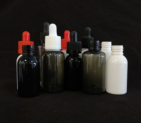 بطاقات قطرات شعار مخصصة مجموعة شفافة سوداء أحجام مختلفة 10ml-120ml سطح ناعم 5000 قطعة طباعة