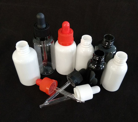 بطاقات قطرات شعار مخصصة مجموعة شفافة سوداء أحجام مختلفة 10ml-120ml سطح ناعم 5000 قطعة طباعة