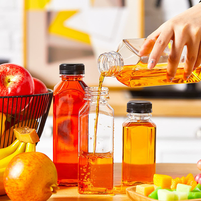 زجاجات الشاي الحليبية المعزولة مربعة مستديرة مع مقبض 120ml-500ml مساحة المسمار على الغطاء