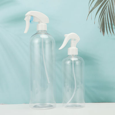 زجاجات البلاستيك المستديرة الشفافة مع التعامل مع سطح العلامة مناسبة لتعبئة منتجات العناية بالبشرة والجمال