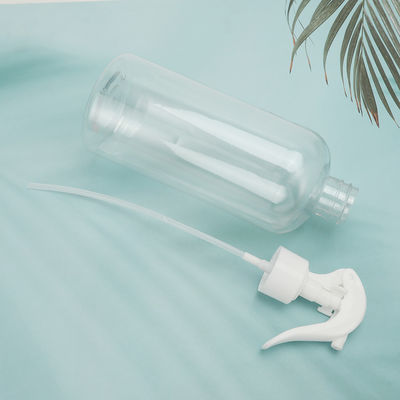 زجاجات البلاستيك المستديرة الشفافة مع التعامل مع سطح العلامة مناسبة لتعبئة منتجات العناية بالبشرة والجمال