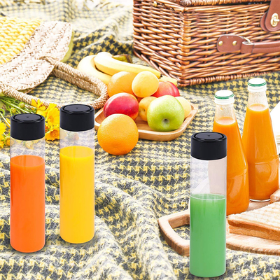 زجاجات الشاي الحليبية الخالية من BPA مع مسمار على الغطاء مربع شكل مستدير ومقبض مريح