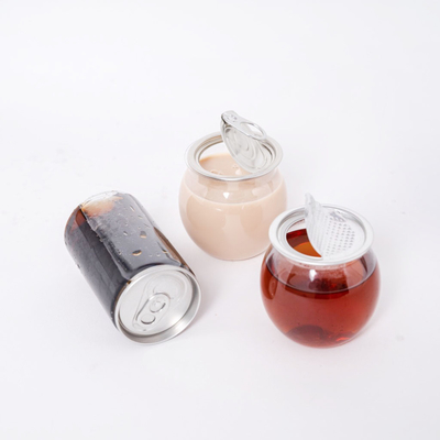 عازل التسرب زجاجات الشاي البلاستيكية الحليب مربع مستديرة واضحة المسمار على الغطاء 120ml 250ml 350ml 500ml