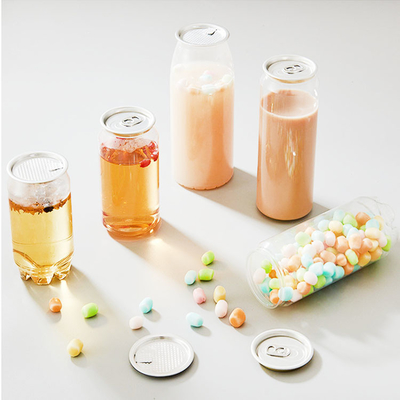 علب مشروبات بلاستيكية 330ml 500ml زجاجة شرب الصودا للقهوة حليب مع أغطية
