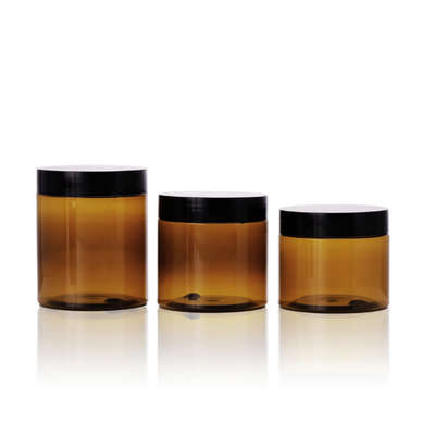 الصف الغذائي حسب الطلب الفارغة الكبيرة بطاقة PET التعبئة والتغليف 100g 150g 200g 8oz 4oz التجميل واضحة بيضاء سوداء بلاستيكية وعاء مع غطاء