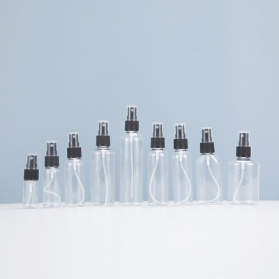 زجاجة رش البلاستيكية الشفافة الصديقة للبيئة لليومية 10ml 15ml 30ml 50ml 60m 70ml 100ml 200ml 500ml