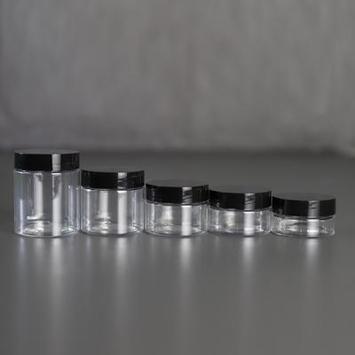 طباعة مخصصة بلاستيكية وعاء التجميل 10ml 15ml 30ml 60ml 80ml 100ml 120ml 150ml شفافة للتغليف التجميلي
