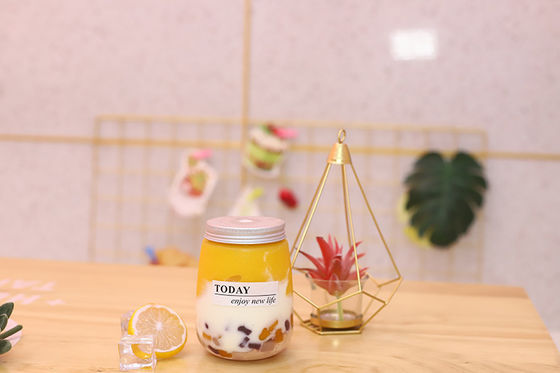 زجاجات الشاي الحليب المقاومة للتسرب مع الغطاء المنسحب للمشروبات المتوسطة الحجم المشروبات التصميم الحديث