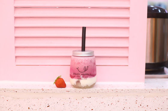 زجاجات الشاي الحليب المقاومة للتسرب مع الغطاء المنسحب للمشروبات المتوسطة الحجم المشروبات التصميم الحديث