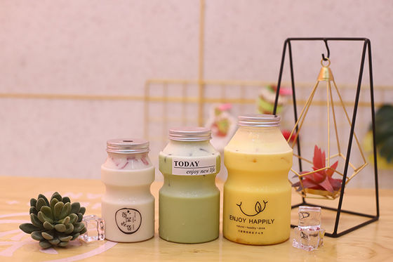 زجاجات الشاي الحليبية متوسطة الحجم بسعة 250 مل من المواد البلاستيكية