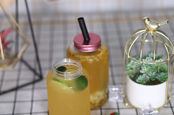 علبة زجاجات الشاي الحليب المقاومة للتسرب شكل مربع مستدير مثالية لموزعي المشروبات التجارية وتجار التجزئة