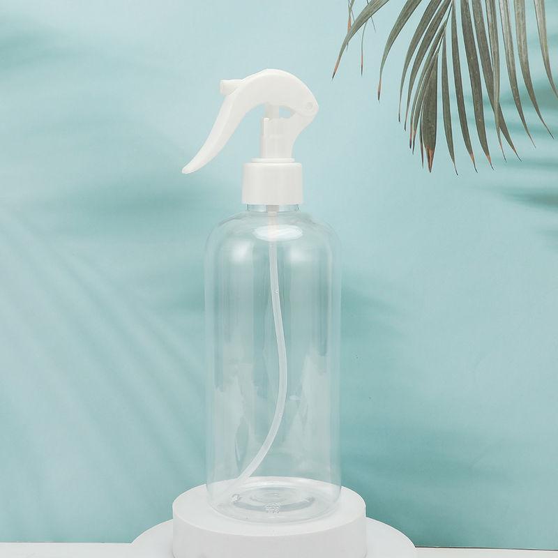 زجاجات البلاستيك المستديرة الشفافة مع التعامل مع سطح العلامة مناسبة لتعبئة منتجات العناية بالبشرة والجمال