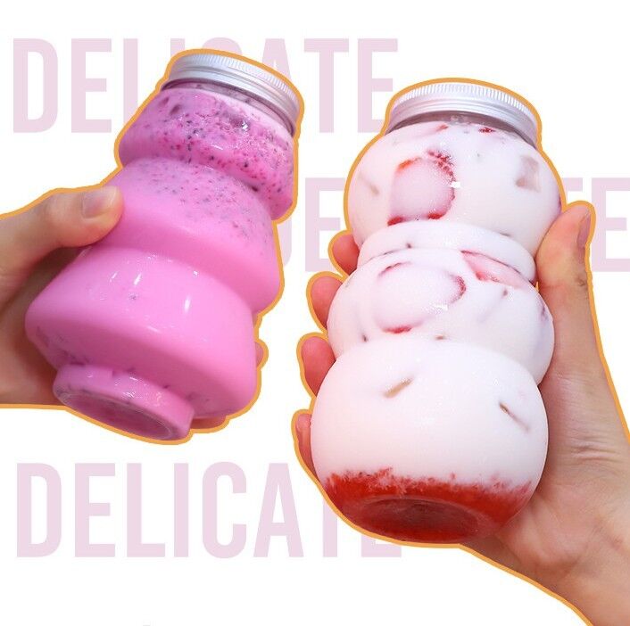 أباريق شاي الفقاعات بغطاء لولبي سعة 0.5 كجم حاويات بلاستيكية شفافة متينة مثالية لتخزين وخلط وتقديم مشروبات شاي الفقاعات